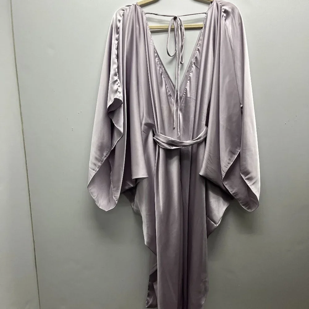NWT Anthropologie Satin Tie Front Maxi Kaftan - Picture 7 of 8